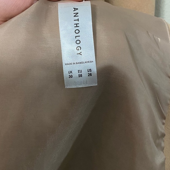 Anthology Funnel Neck Single-Breasted Long Coat Camel Color with Woman size 26 - Picture 7 of 10